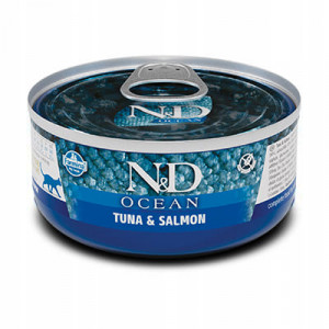 FARMINA N&D CAT OCEAN TUNA SALMON kaķu konservi Tuncis, lasis 70g